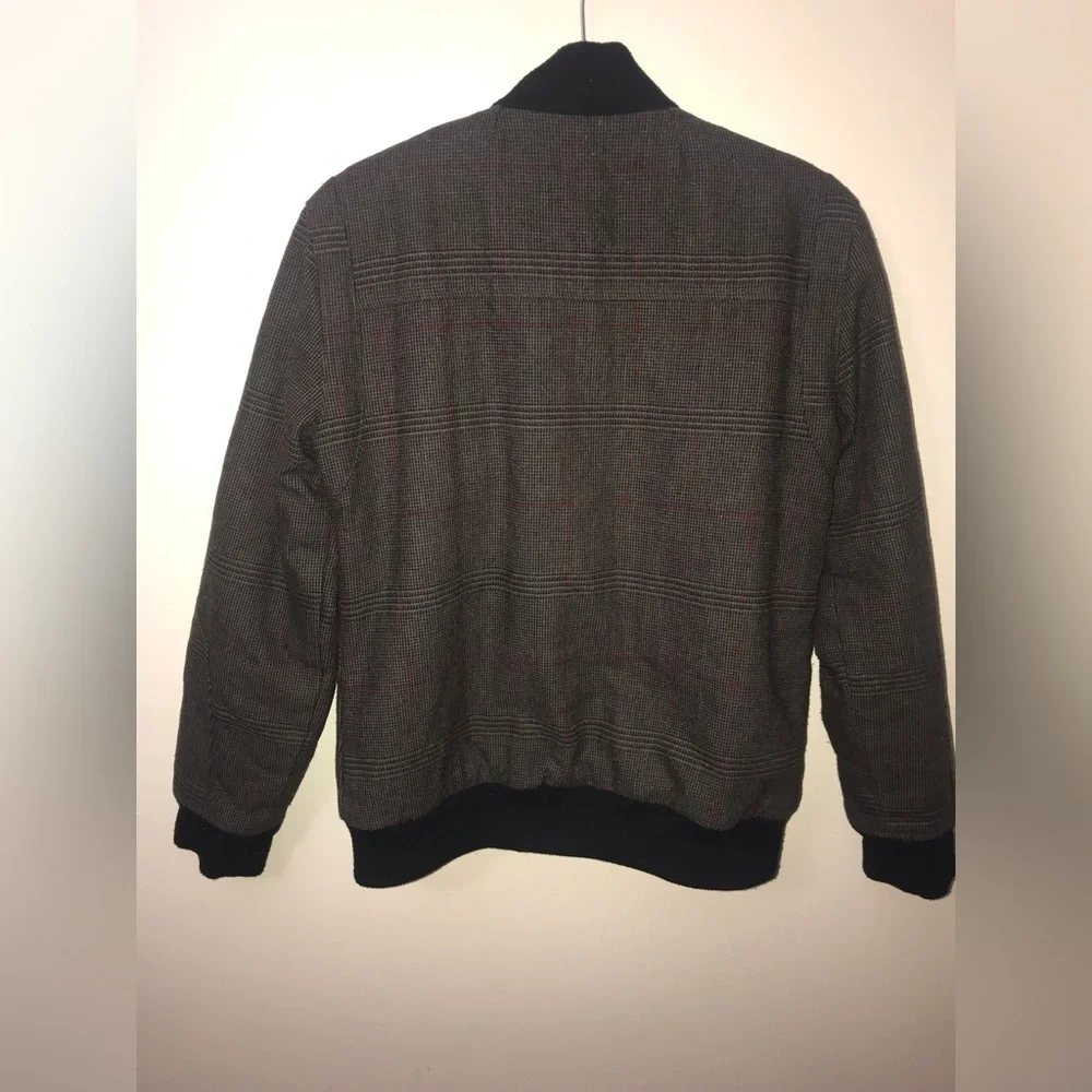 URBAN outfitters standard cloth mens wool blend plaid bomber jacket size S